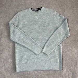 Smartwool Brookline Crew Sweater Gray Textured Wool Blend Pullover Men's Large